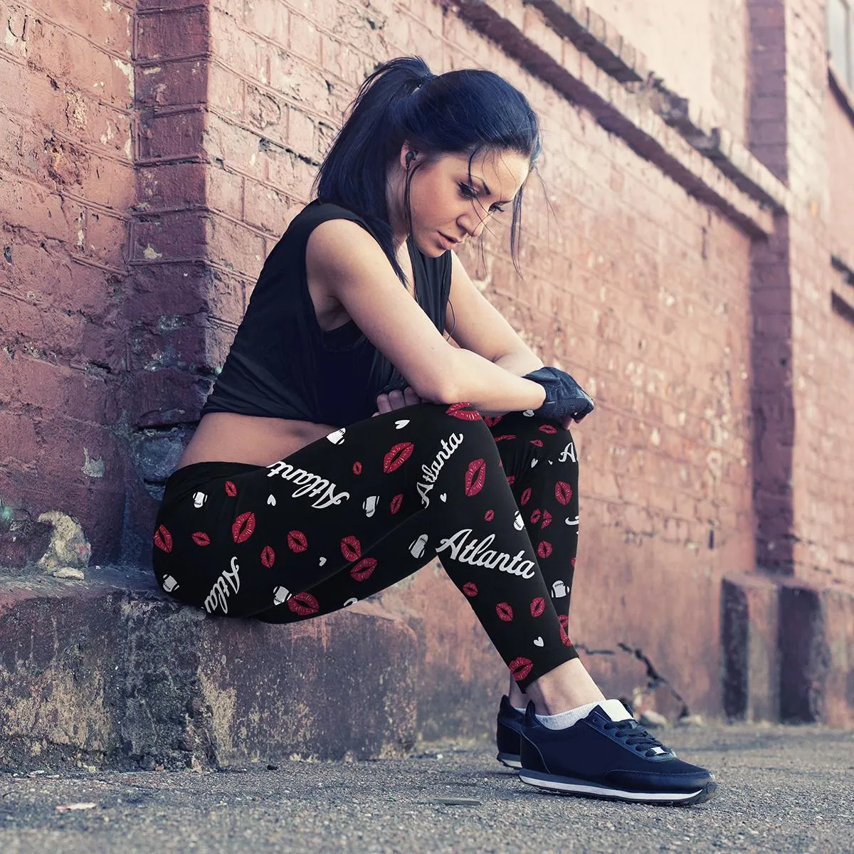 Atlanta Lovin Kisses Football Leggings