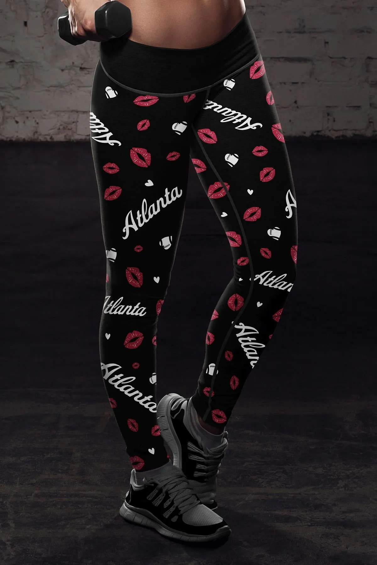 Atlanta Lovin Kisses Football Leggings