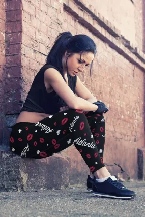 Atlanta Lovin Kisses Football Leggings