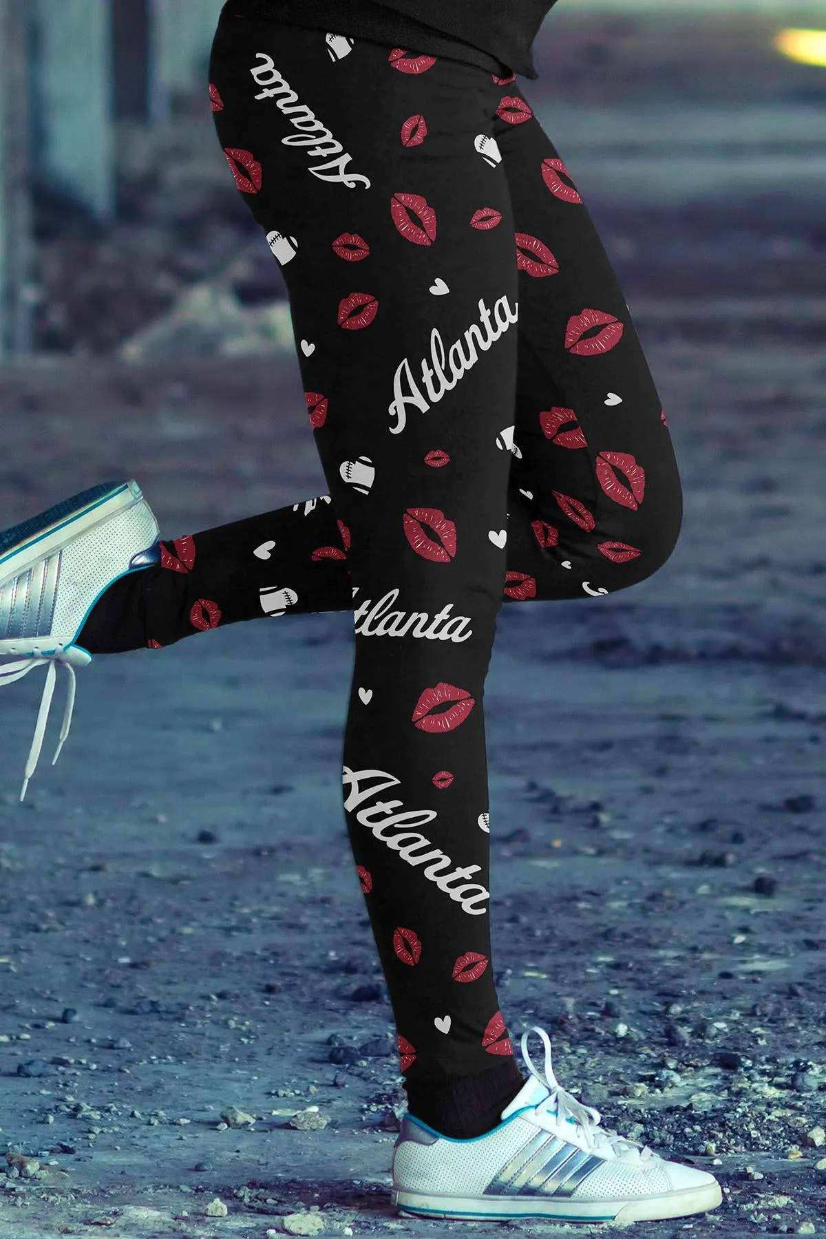 Atlanta Lovin Kisses Football Leggings