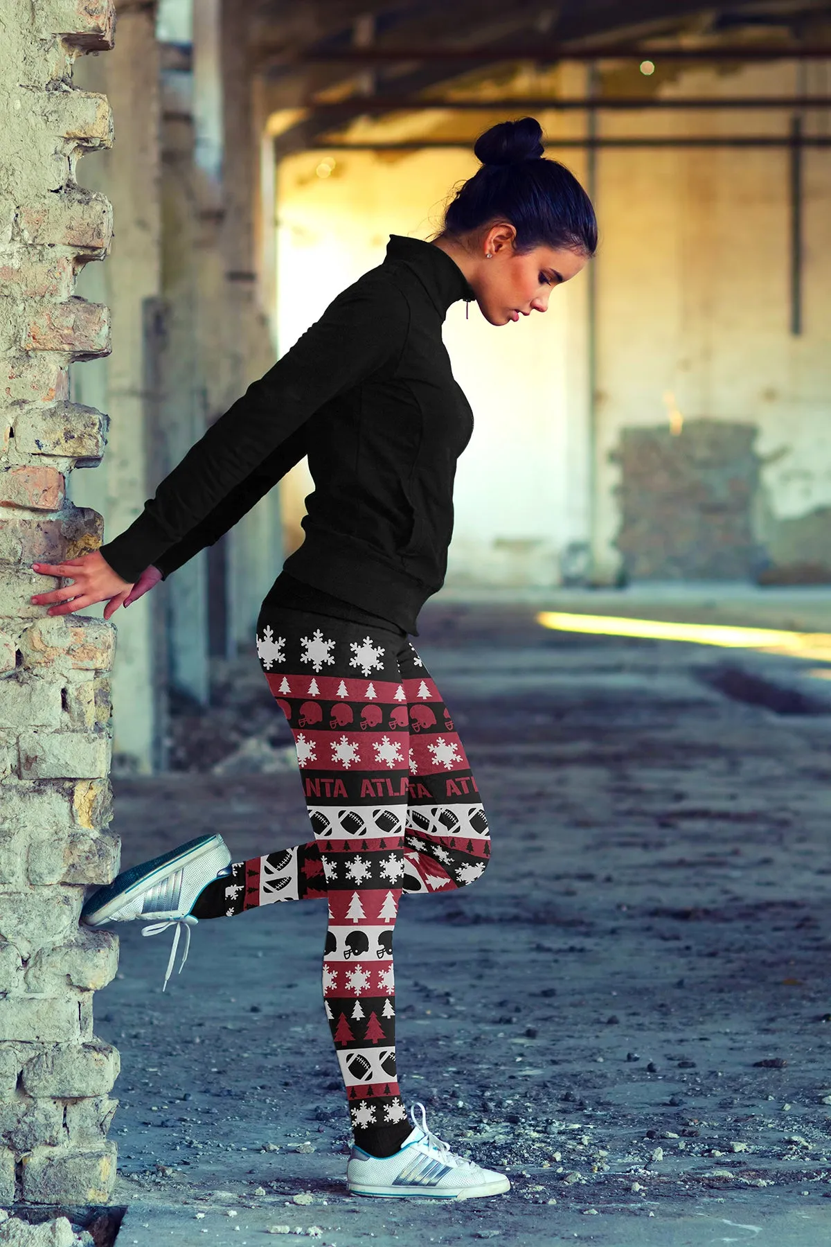 Atlanta Ugly Christmas Classic Football Leggings