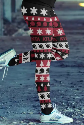 Atlanta Ugly Christmas Classic Football Leggings