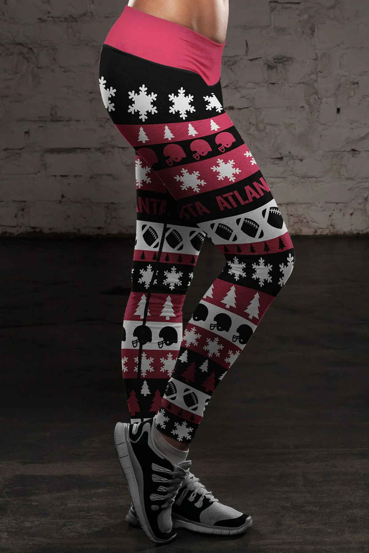 Atlanta Ugly Christmas Classic Football Leggings