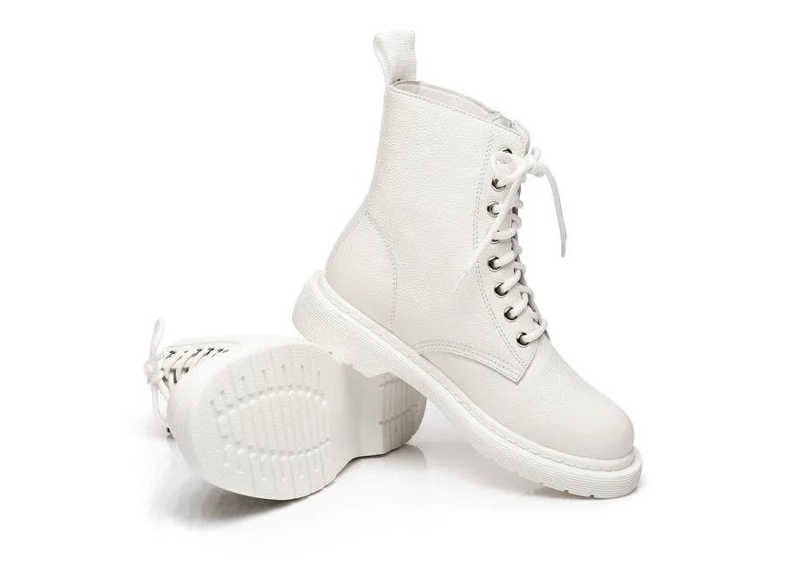 Australian Shepherd UGG Zip Up Sheepskin Wool Chunky Boots Belen