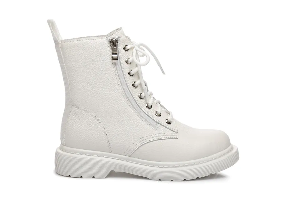 Australian Shepherd UGG Zip Up Sheepskin Wool Chunky Boots Belen