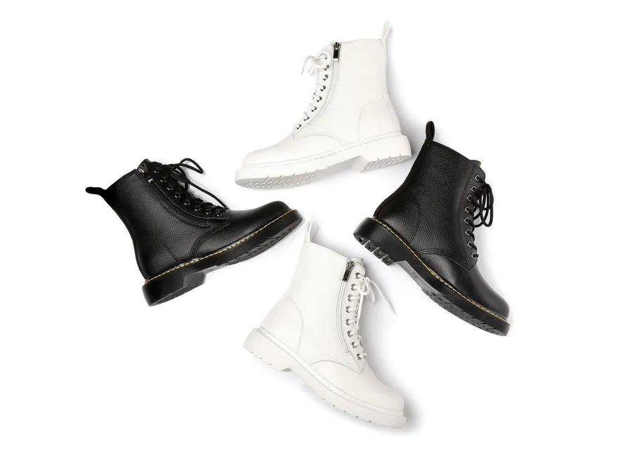 Australian Shepherd UGG Zip Up Sheepskin Wool Chunky Boots Belen