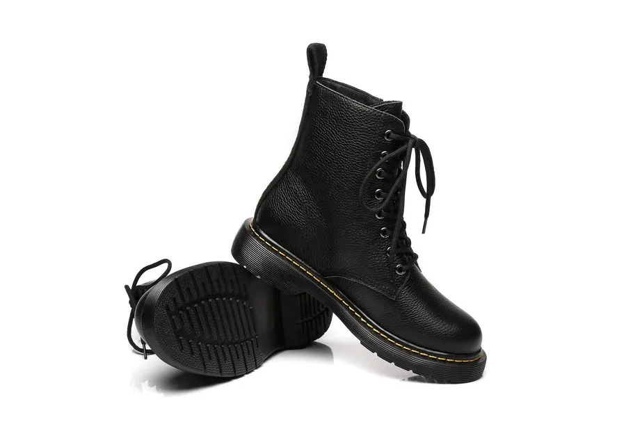 Australian Shepherd UGG Zip Up Sheepskin Wool Chunky Boots Belen