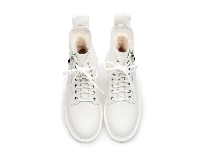 Australian Shepherd UGG Zip Up Sheepskin Wool Chunky Boots Belen