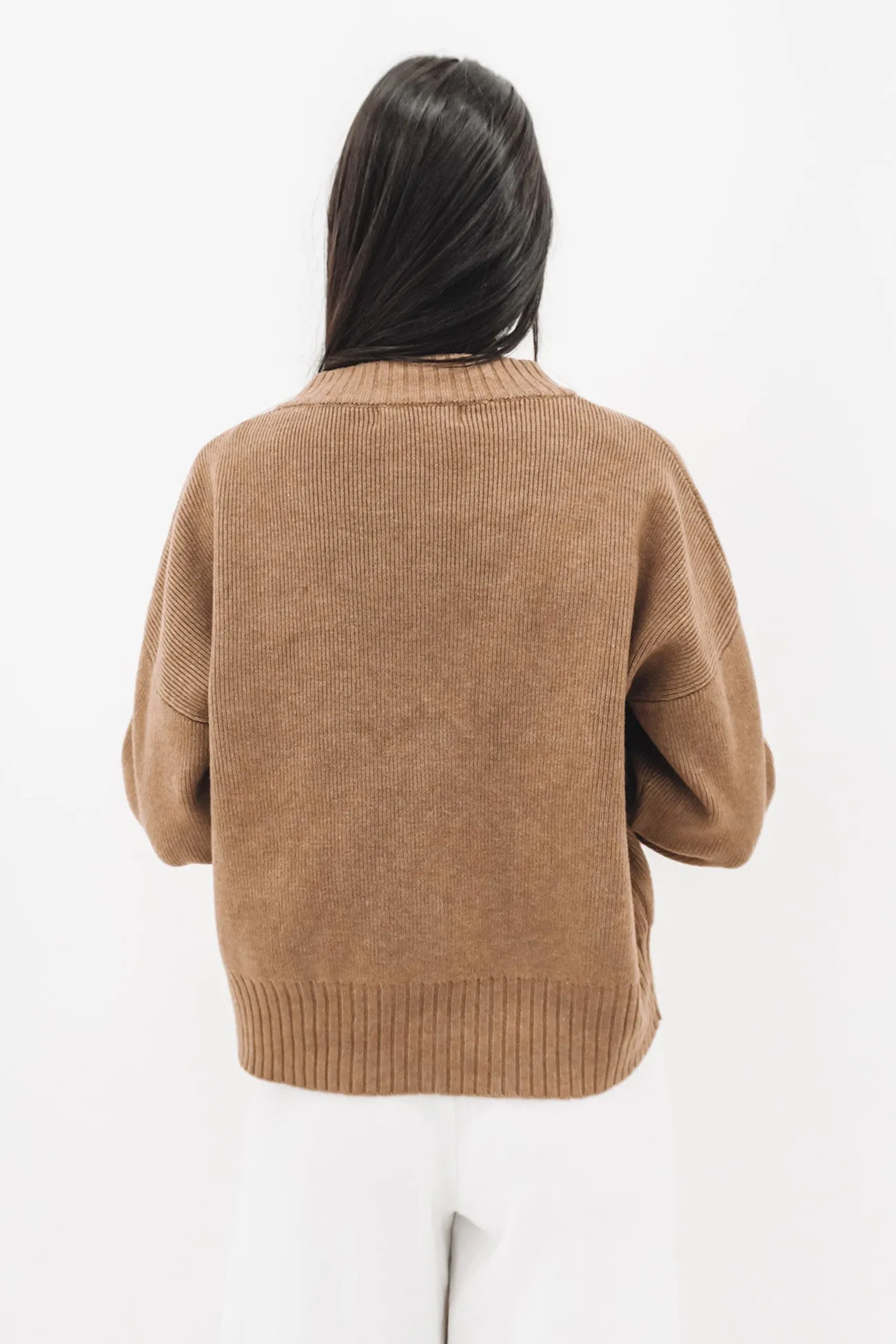 Bess Knit Zip Jumper Brown