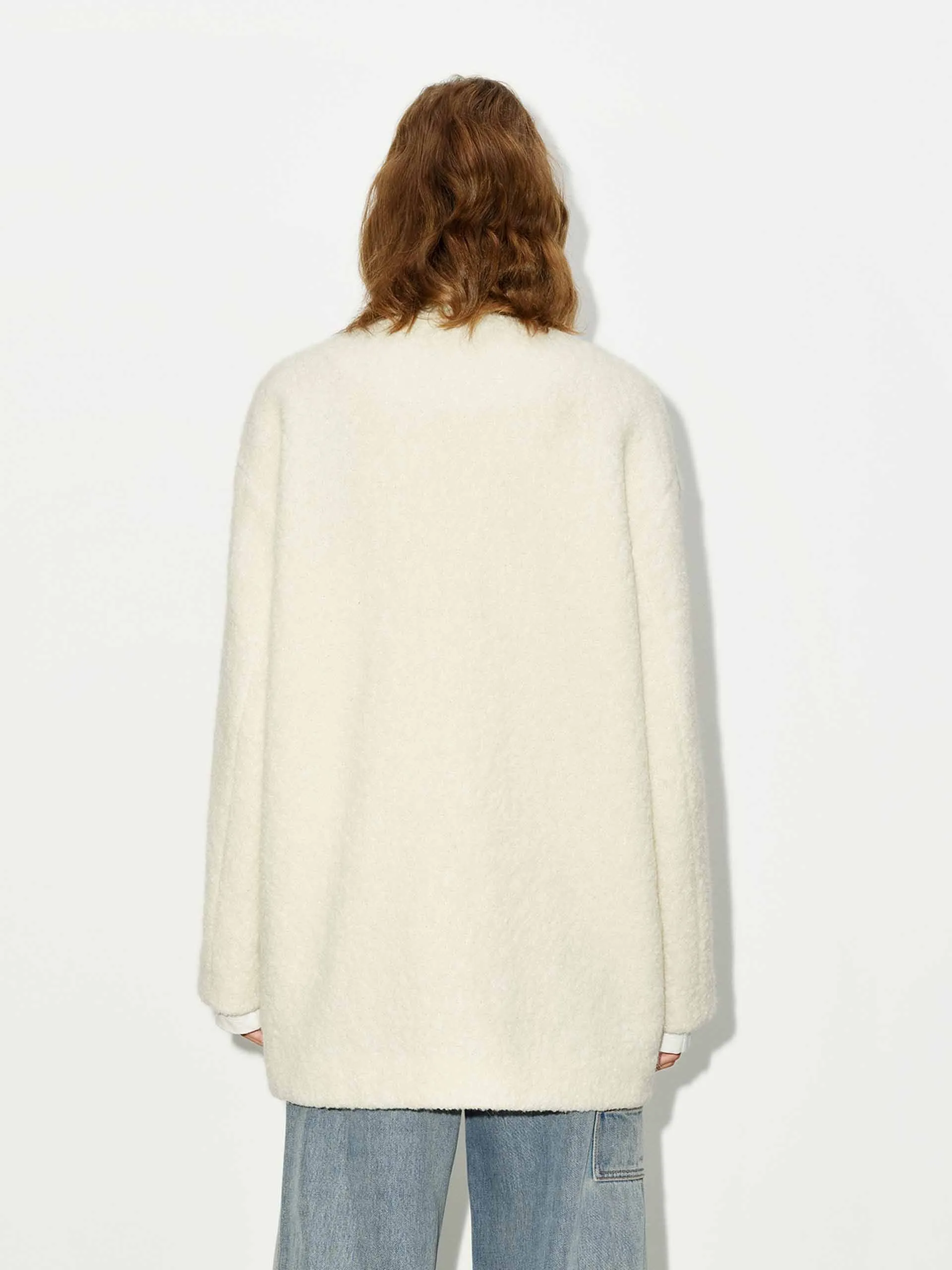 Button Closure Scarf Coat