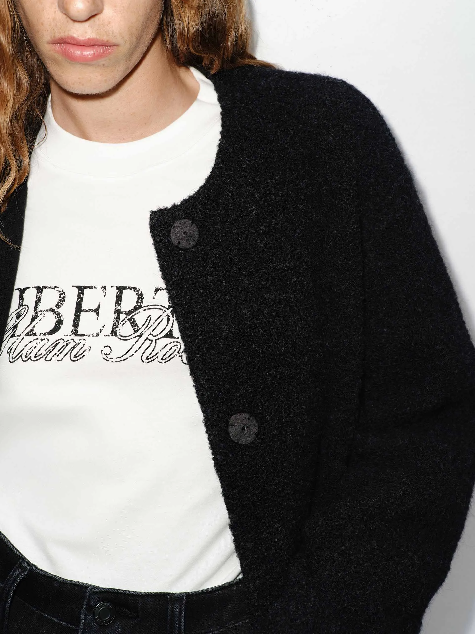Button Closure Scarf Coat