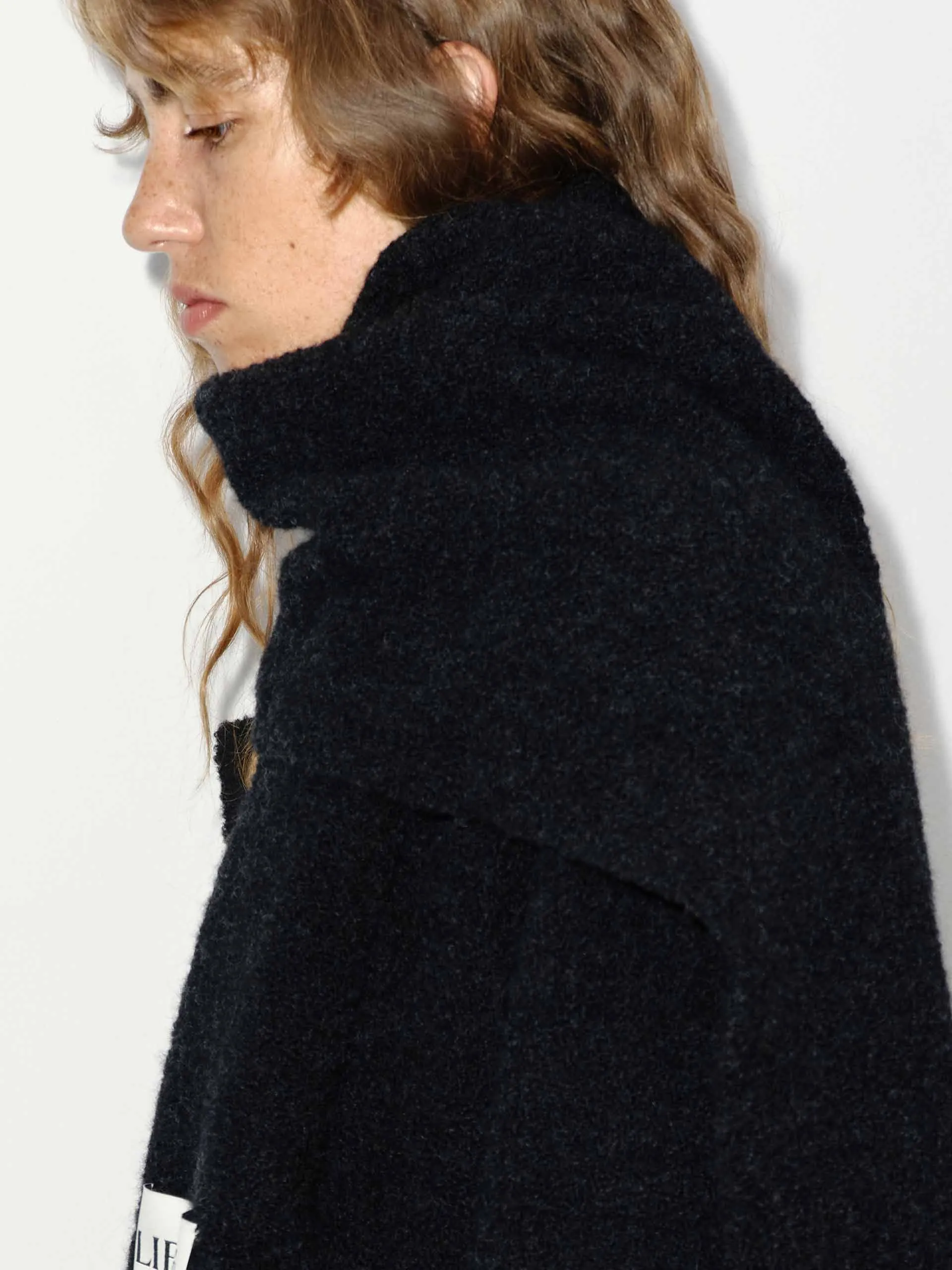 Button Closure Scarf Coat