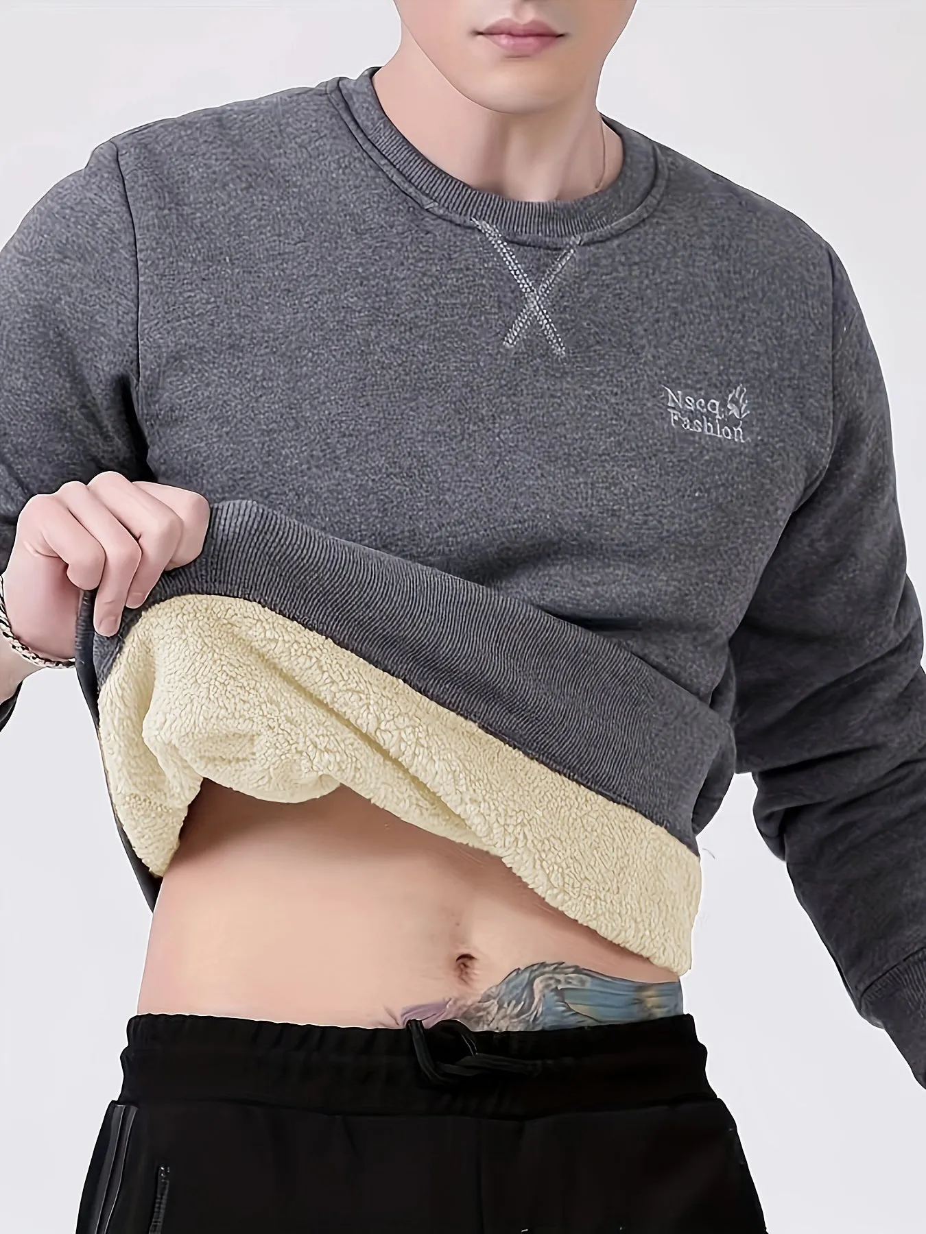Casual Solid Color Cotton Pullover Sweatshirt for Men | Perfect for Everyday Wear