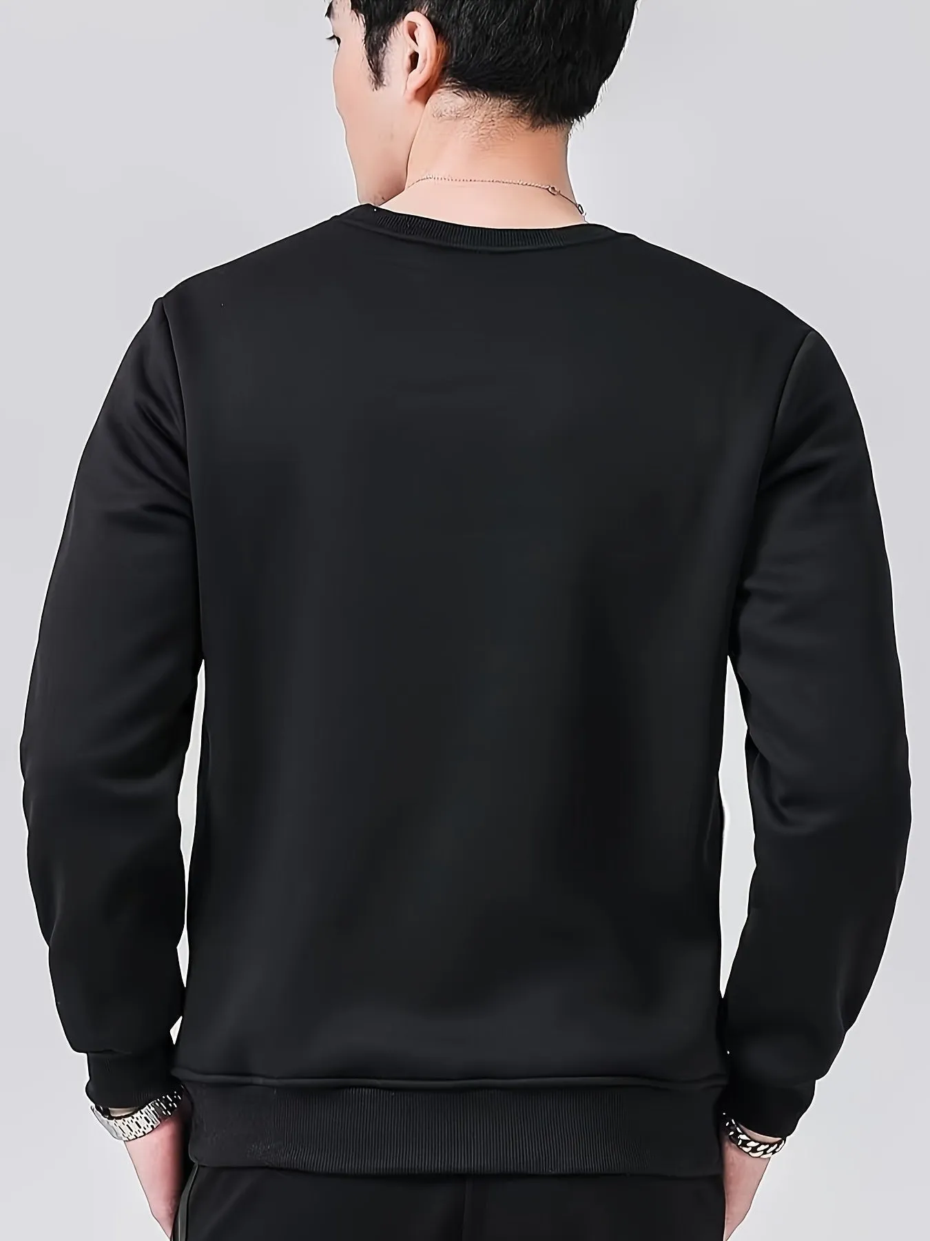 Casual Solid Color Cotton Pullover Sweatshirt for Men | Perfect for Everyday Wear