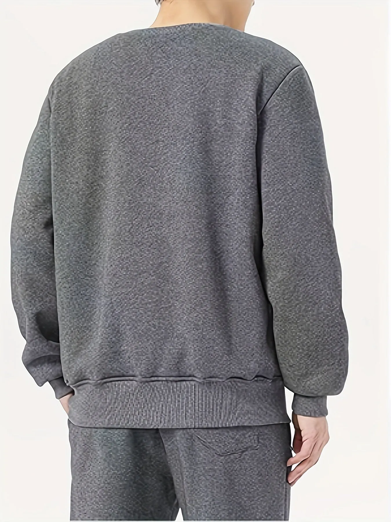 Casual Solid Color Cotton Pullover Sweatshirt for Men | Perfect for Everyday Wear