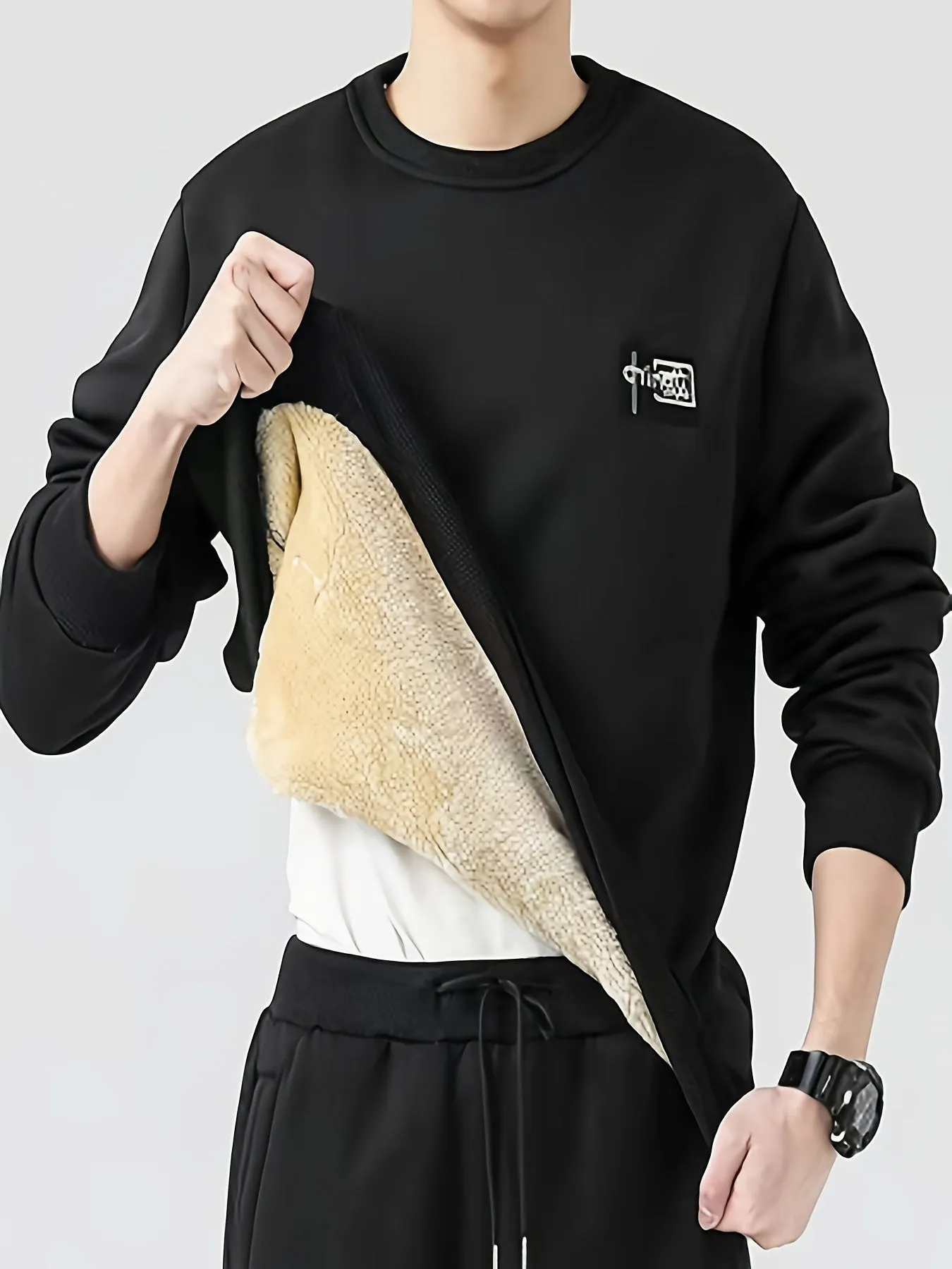 Casual Solid Color Cotton Pullover Sweatshirt for Men | Perfect for Everyday Wear