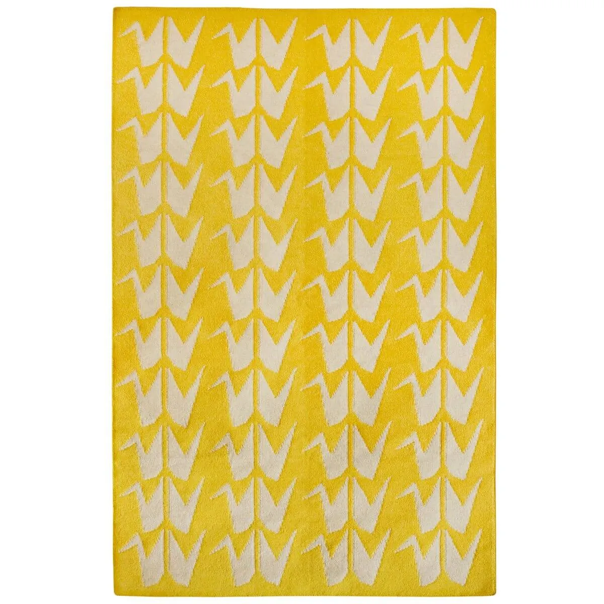 Crane Flatweave Rug - Yellow and Grey