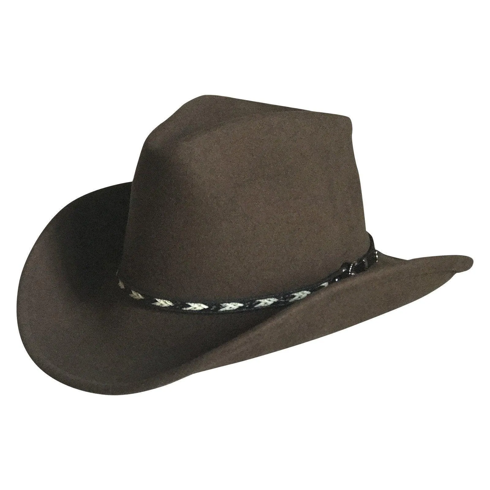 Crushable Brown Felt Western Cowboy Hat
