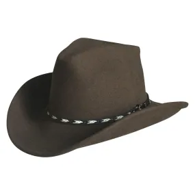 Crushable Brown Felt Western Cowboy Hat
