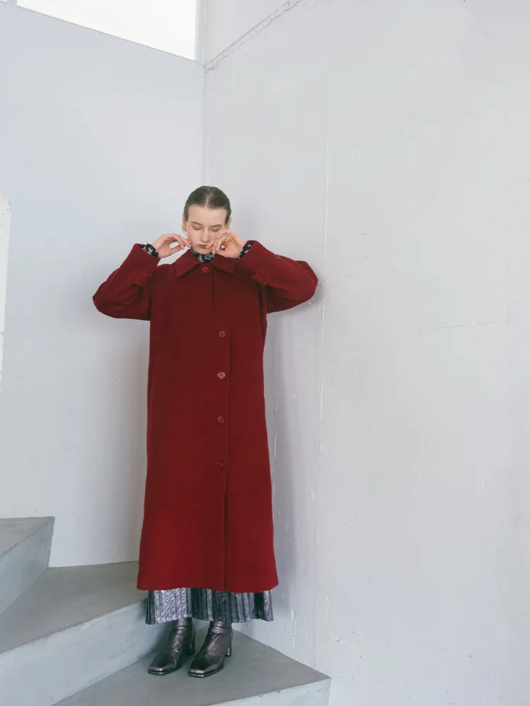 Curve Design Wool Coat