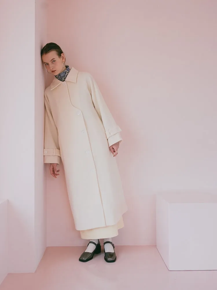 Curve Design Wool Coat