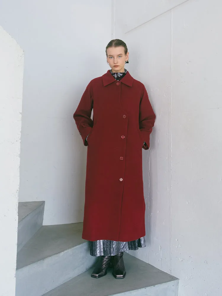 Curve Design Wool Coat