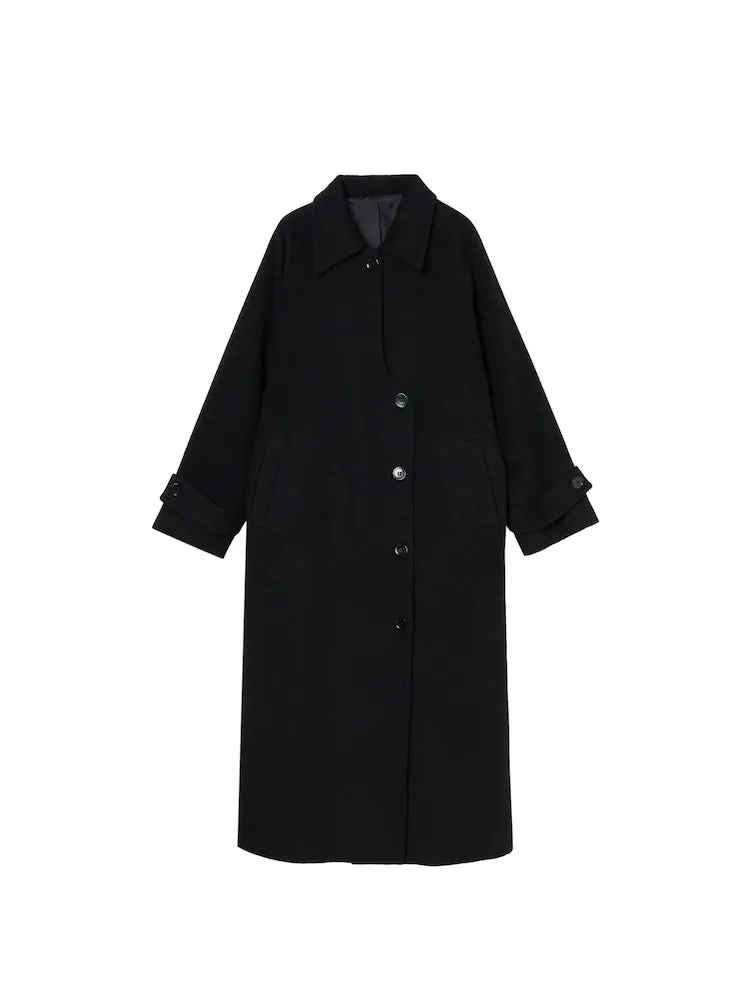 Curve Design Wool Coat