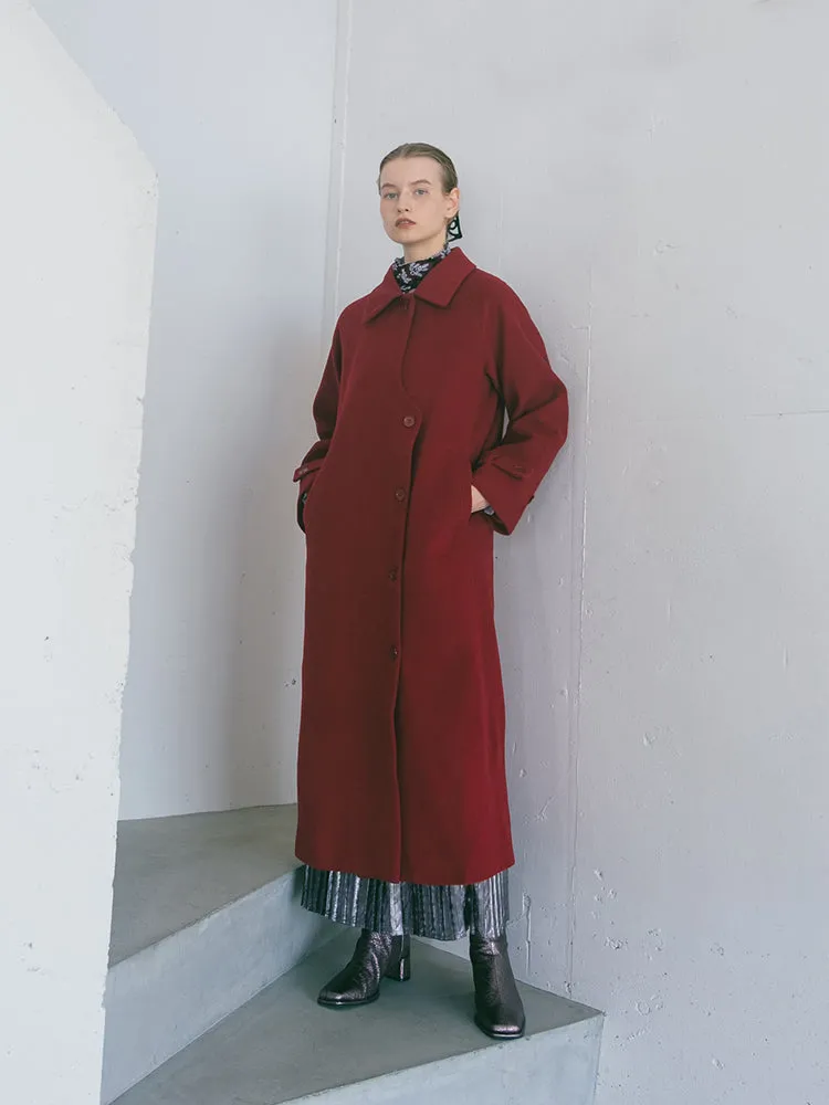 Curve Design Wool Coat