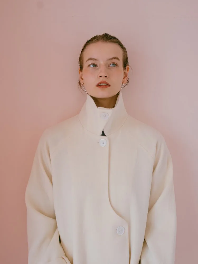 Curve Design Wool Coat