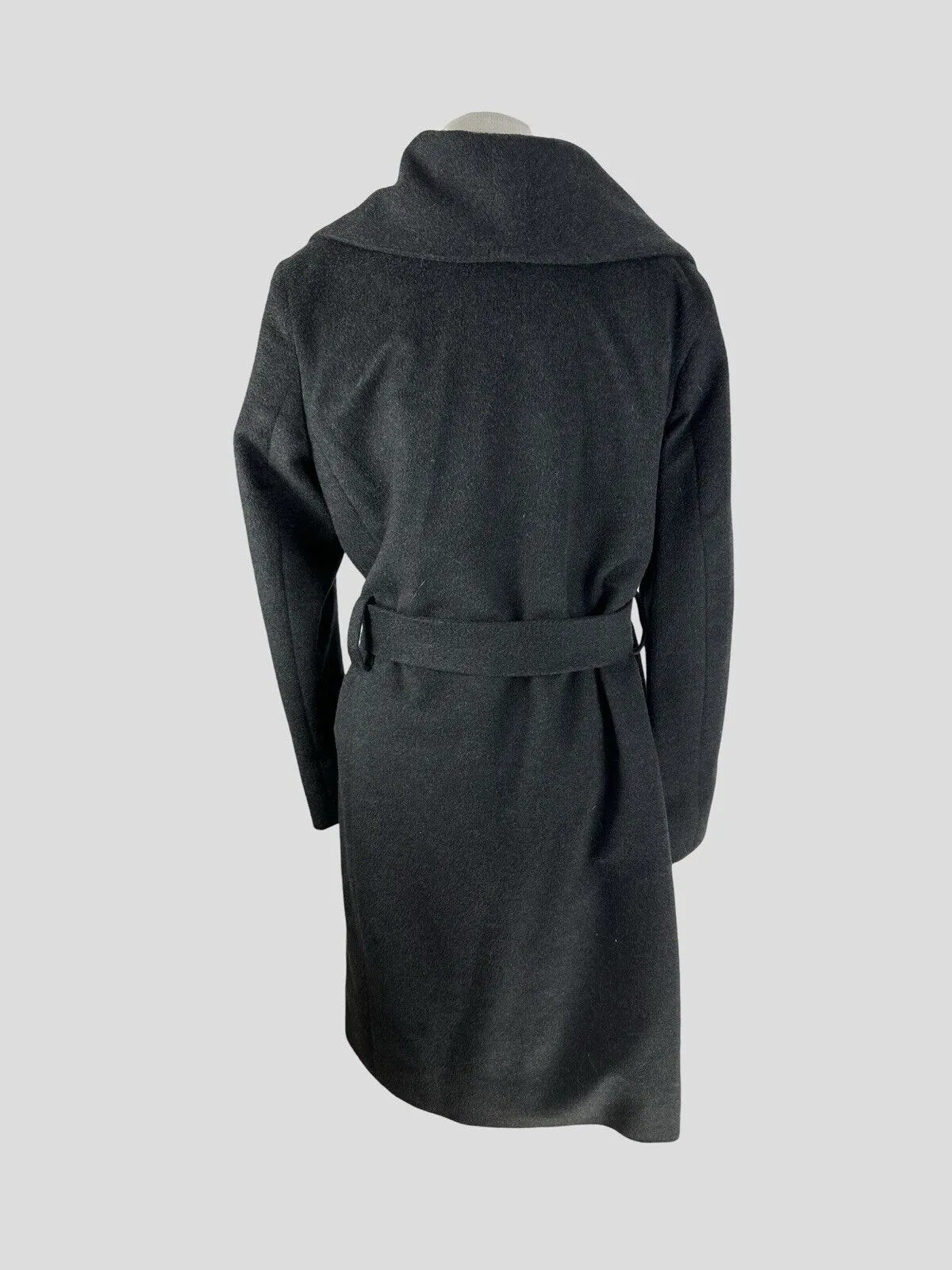 Emel & Aris dark grey wool & cashmere smart heated coat size UK16/US12