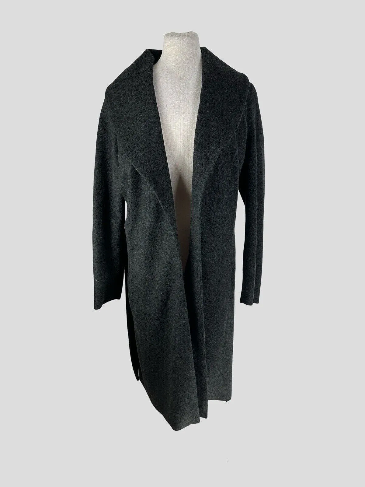 Emel & Aris dark grey wool & cashmere smart heated coat size UK16/US12