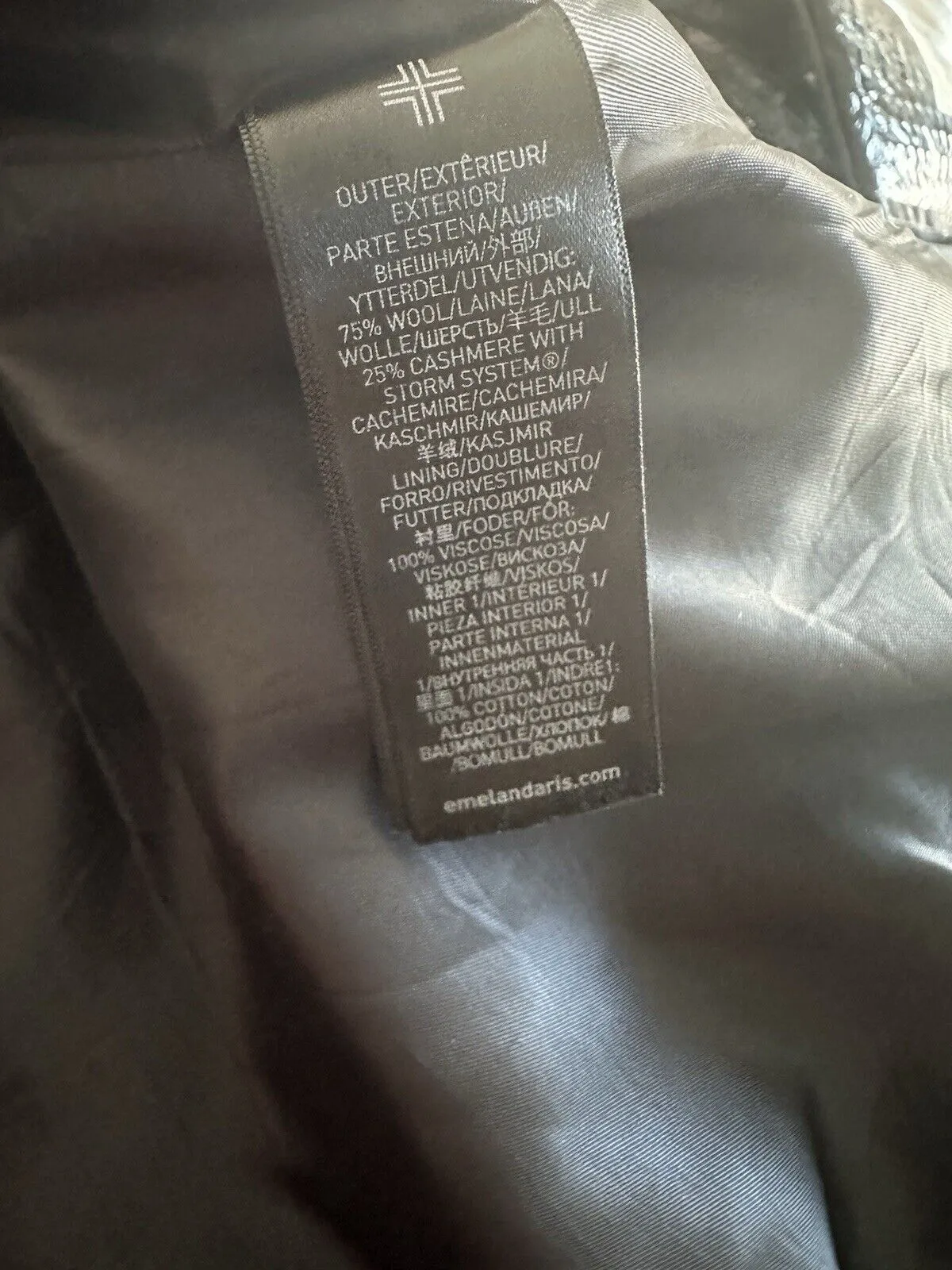 Emel & Aris dark grey wool & cashmere smart heated coat size UK16/US12