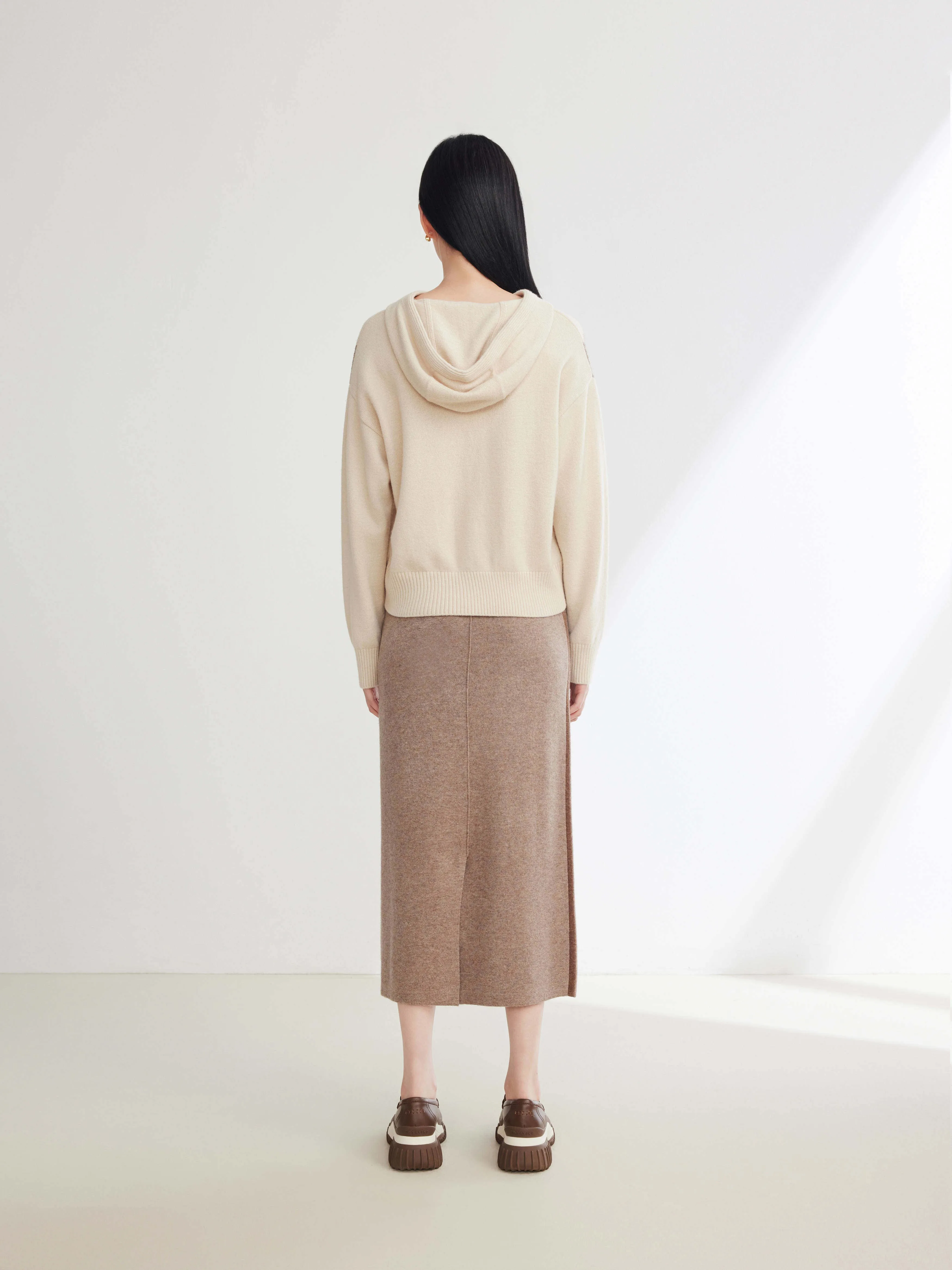 EP YAYING Yak Wool Knit Sweatshirt