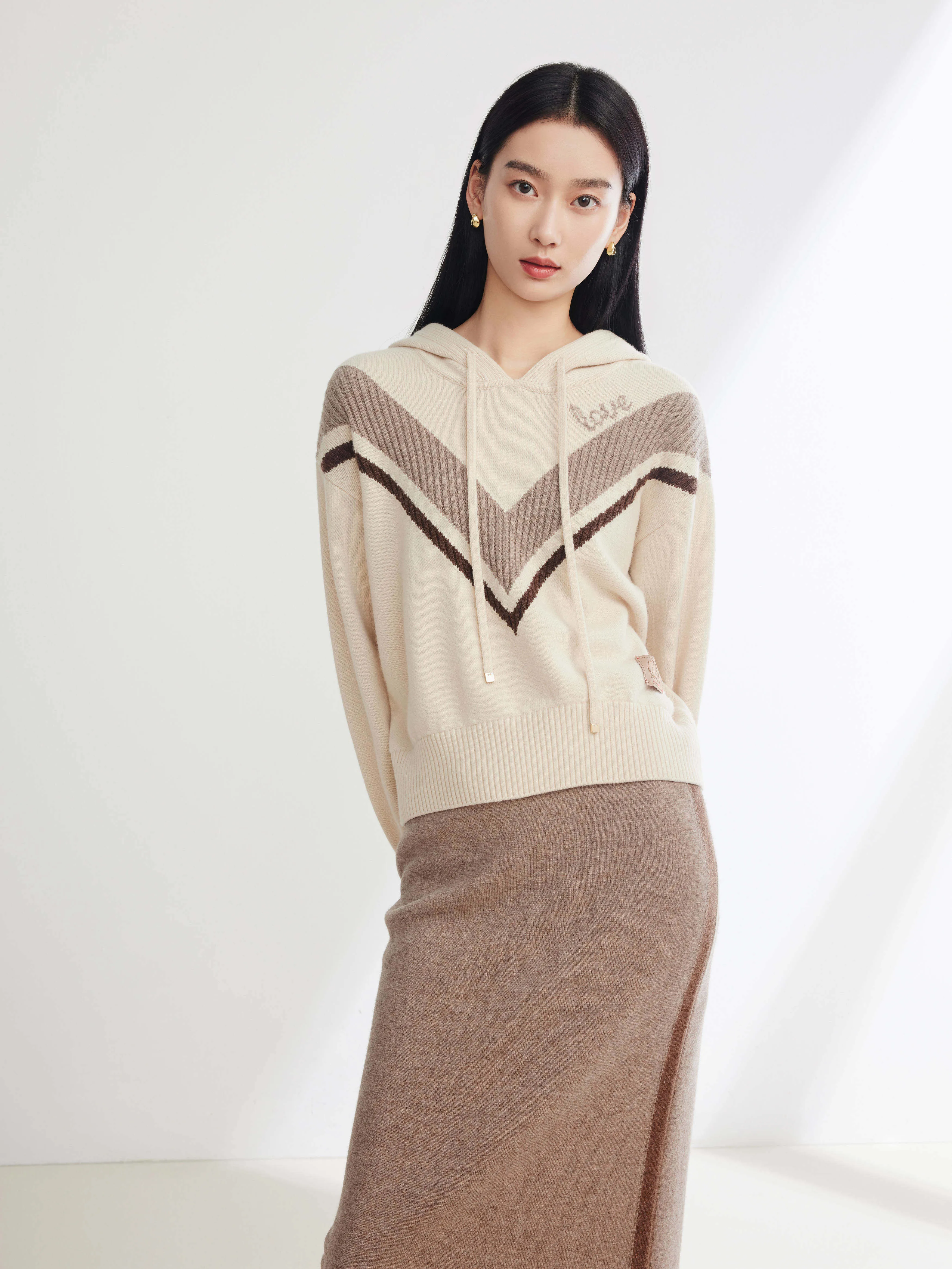 EP YAYING Yak Wool Knit Sweatshirt
