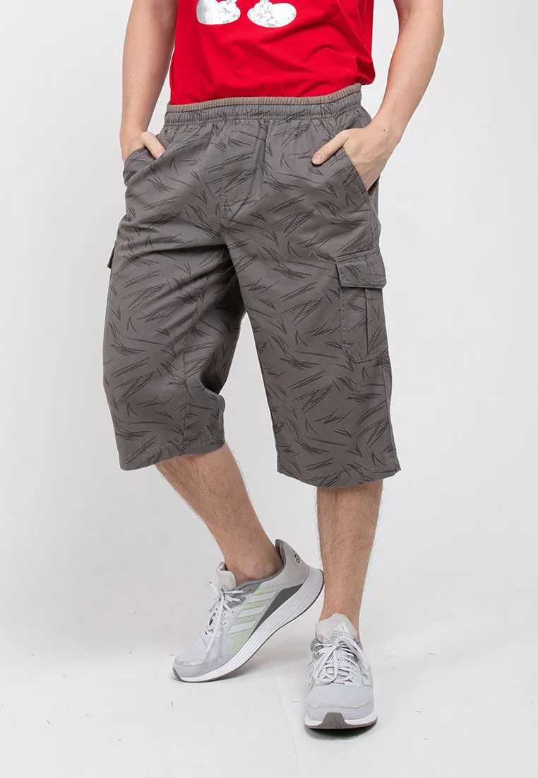Forest Printed Cotton Twill 27"/28" Cargo Pants Men Casual 3 Quarter Short Pants Men | Seluar Pendek Lelaki - 65830