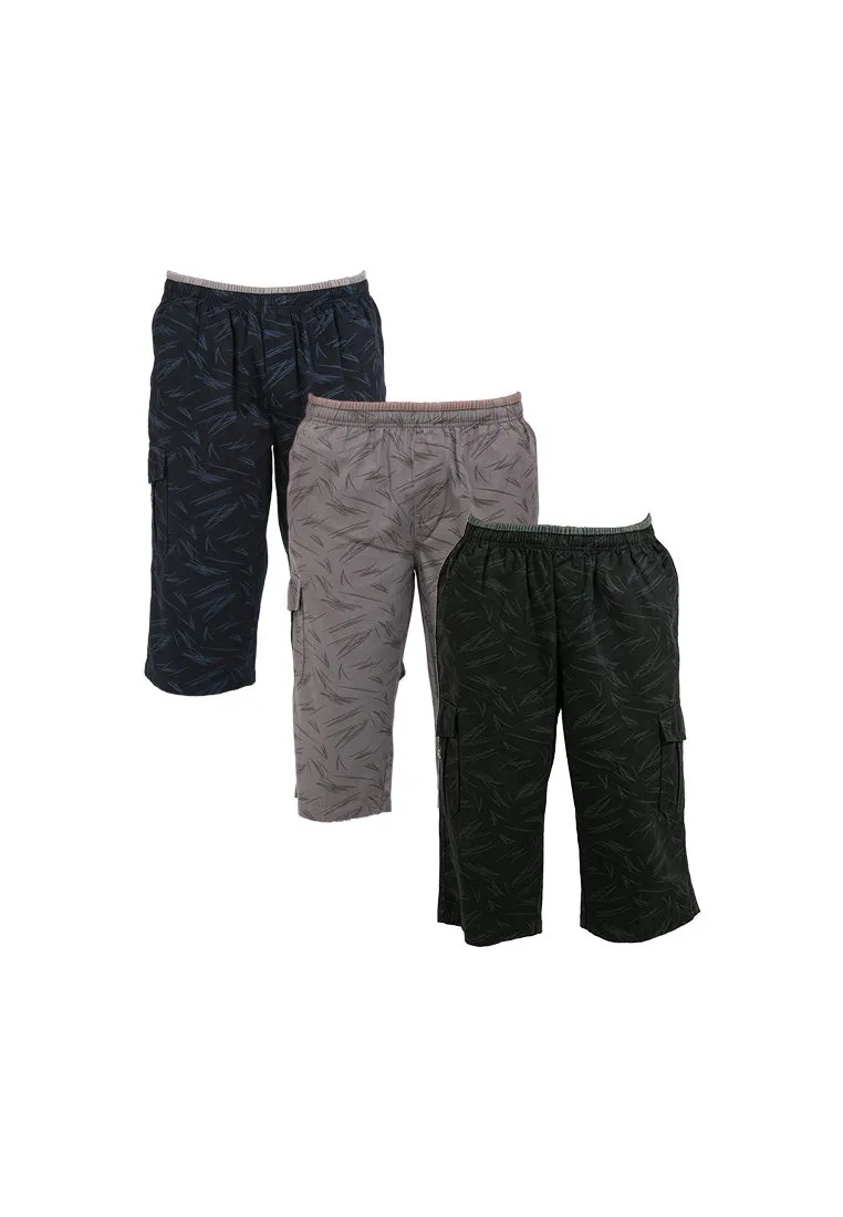 Forest Printed Cotton Twill 27"/28" Cargo Pants Men Casual 3 Quarter Short Pants Men | Seluar Pendek Lelaki - 65830
