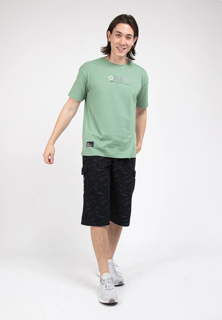 Forest Printed Cotton Twill 27"/28" Cargo Pants Men Casual 3 Quarter Short Pants Men | Seluar Pendek Lelaki - 65830