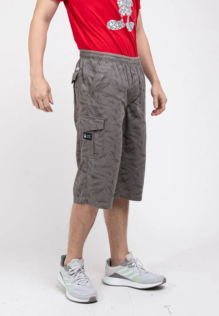 Forest Printed Cotton Twill 27"/28" Cargo Pants Men Casual 3 Quarter Short Pants Men | Seluar Pendek Lelaki - 65830