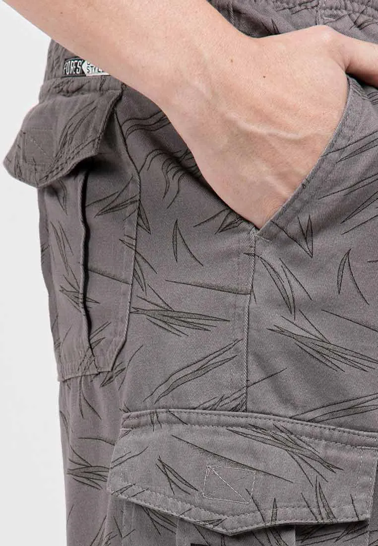 Forest Printed Cotton Twill 27"/28" Cargo Pants Men Casual 3 Quarter Short Pants Men | Seluar Pendek Lelaki - 65830