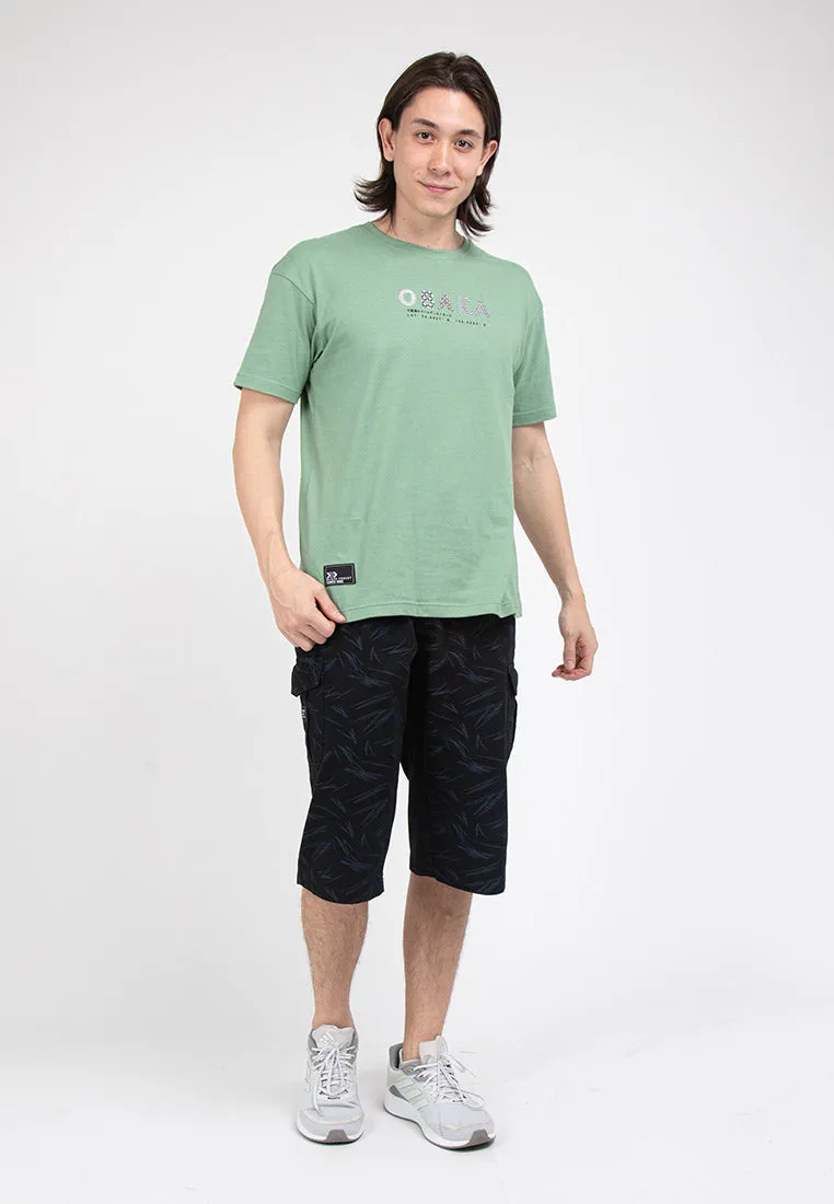 Forest Printed Cotton Twill 27"/28" Cargo Pants Men Casual 3 Quarter Short Pants Men | Seluar Pendek Lelaki - 65830