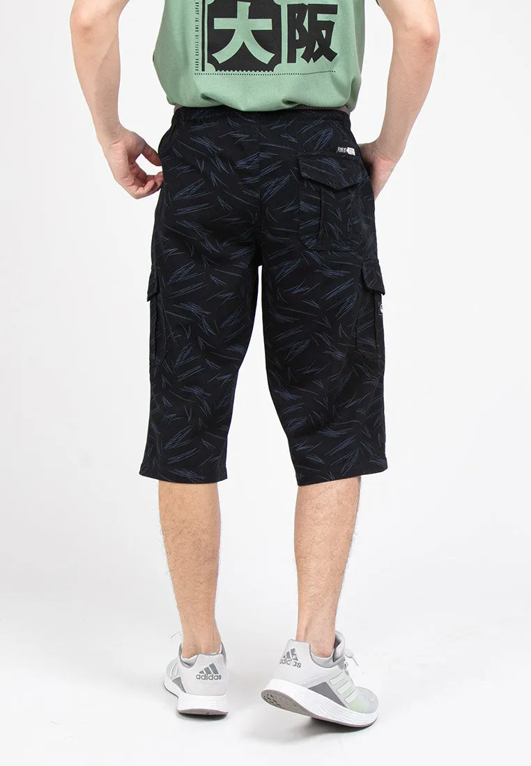 Forest Printed Cotton Twill 27"/28" Cargo Pants Men Casual 3 Quarter Short Pants Men | Seluar Pendek Lelaki - 65830