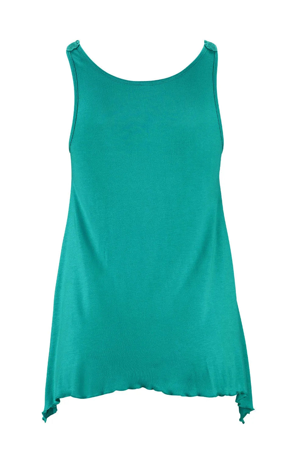 Green Lace Patchwork Sleeveless Top
