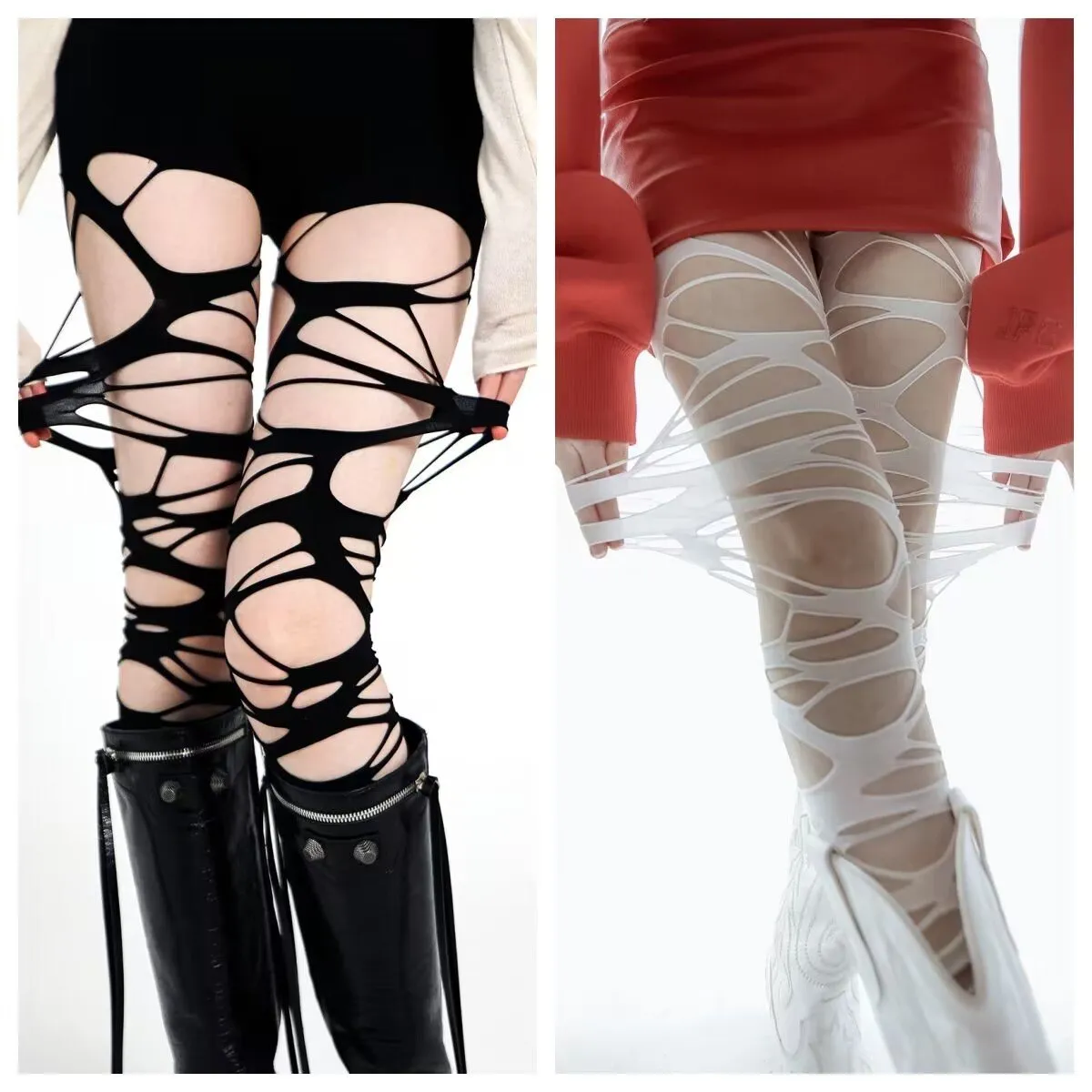 Hollow out irregular tights