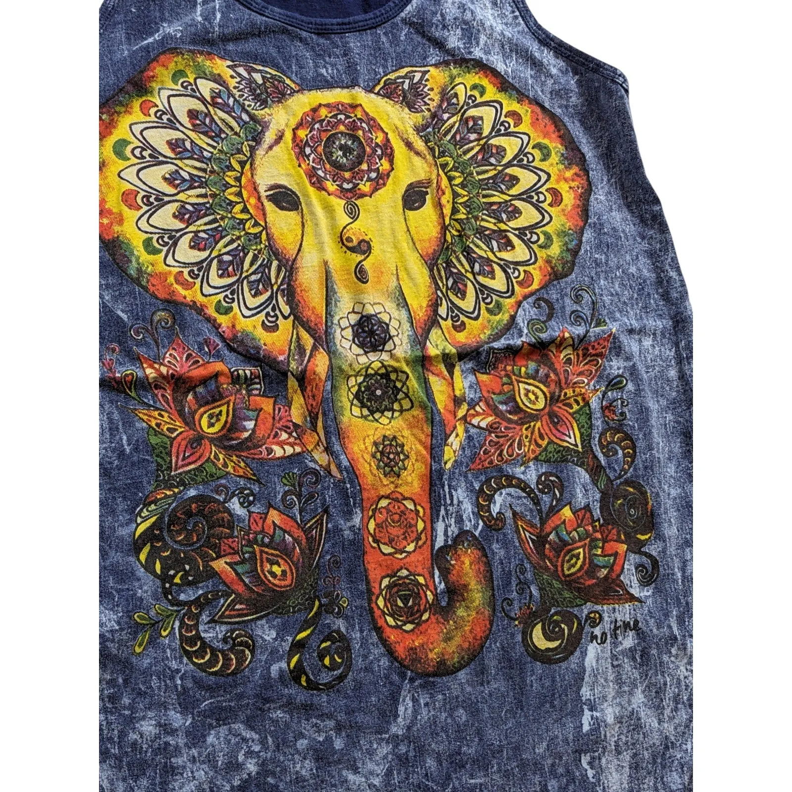 Kathmandu Tank Tunic Womens XL Tie Dye Mandala Elephant Boho Sleeveless Hippie