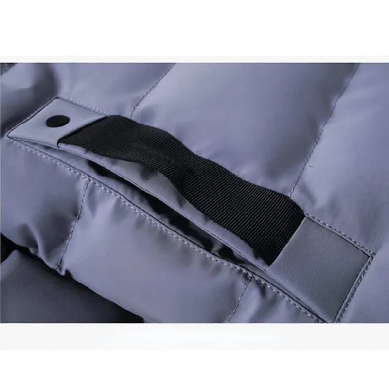 Men's Luxurious Long Puffer Jacket with Hood and Zipper | Ideal for Autumn/Winter
