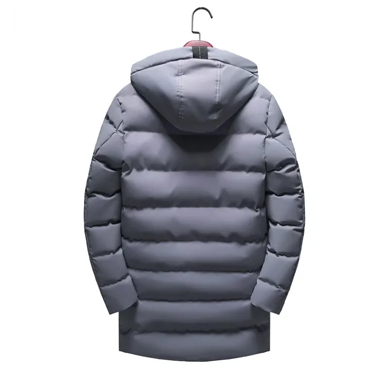 Men's Luxurious Long Puffer Jacket with Hood and Zipper | Ideal for Autumn/Winter