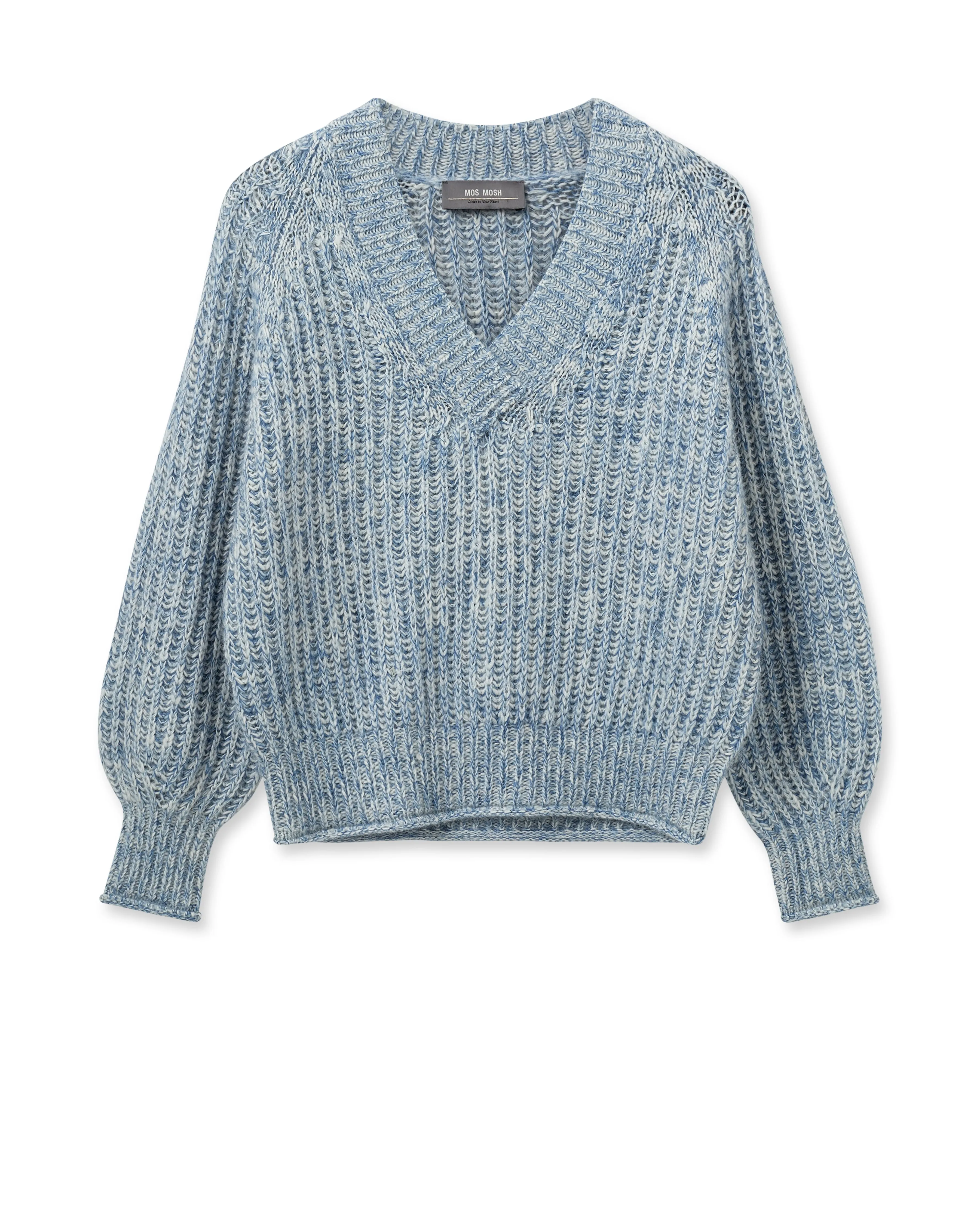 Mos Mosh Jaylin V Neck Jumper-Set Sail-165850