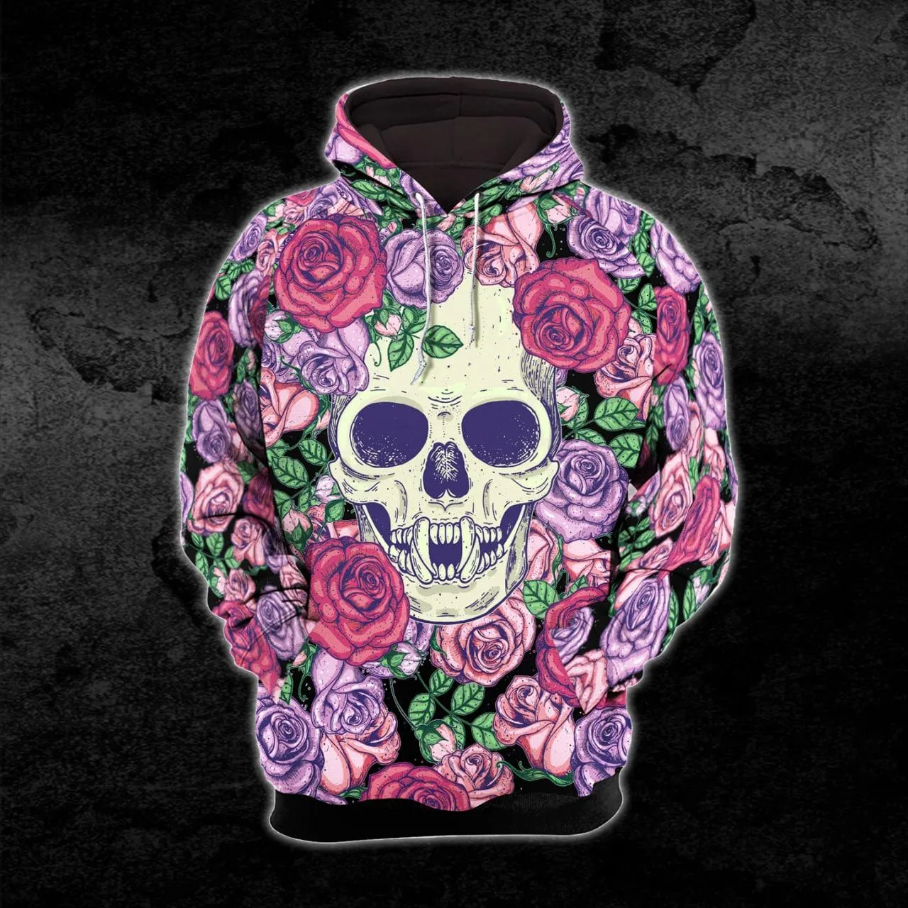 Pink Flower Rose Skull Combo Hoodie and Leggings
