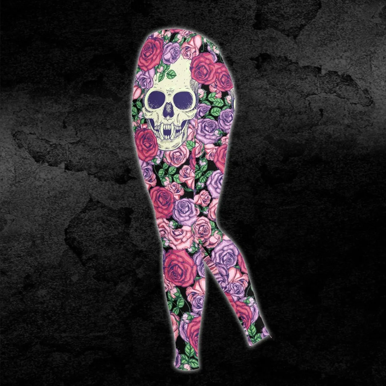 Pink Flower Rose Skull Combo Hoodie and Leggings