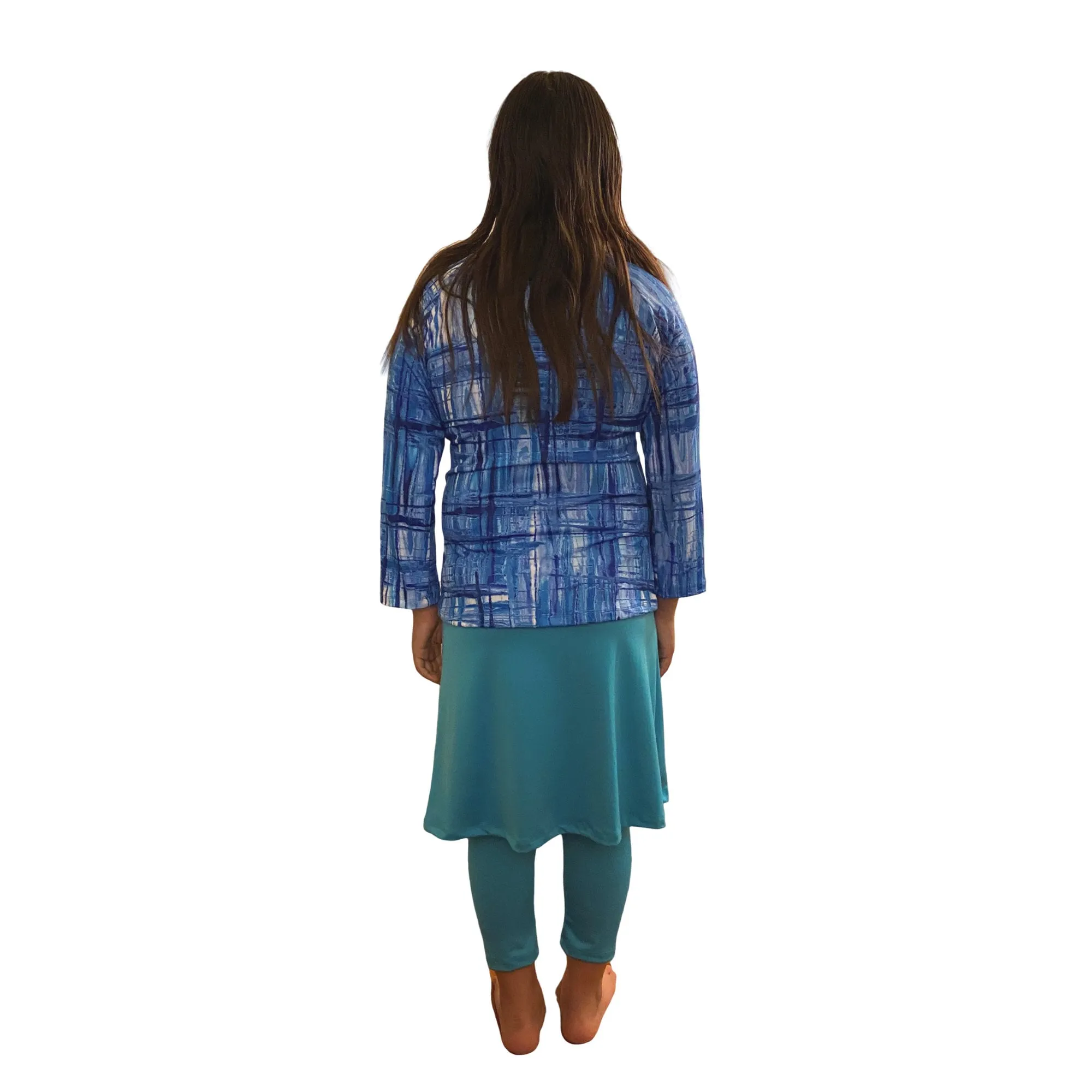 Plus Size Girls Turquoise skirt with leggings, Swim Modest Skirt, Skirted Leggings, Tzniut Swim, Islamic Swimsuit, Beachwear, School Clothes